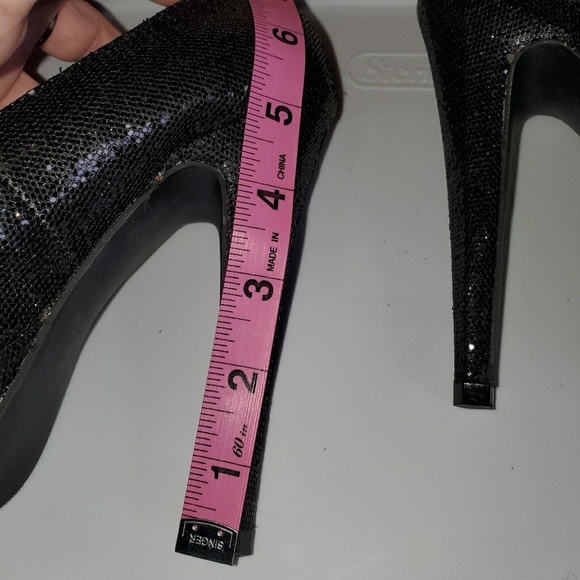 Just Fab sparkly 5" black heels, size 7 - Picture 5 of 5